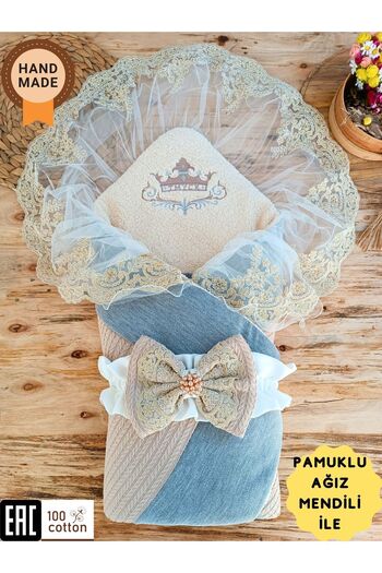 Tomuycuk Baby Blanket Outer Swaddle Knitwear Lace Baby Swaddle Unisex Hospital Exit Mevlütlük Gift