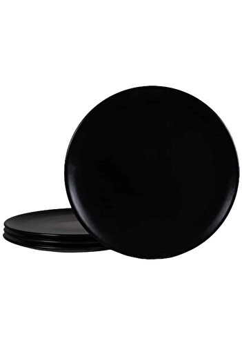 Cesiro Set of 4 Dinner Plates: Refinement in Matte Black Colors