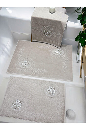 AYHANHOME 3D Embroidered 3-Piece Floor Mat Set