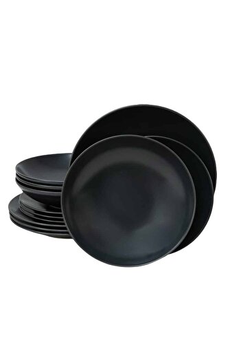 Cesiro Set farfurii 12 piese, pentru 4 persoane, Anthracite, Cesiro, Gri Mat