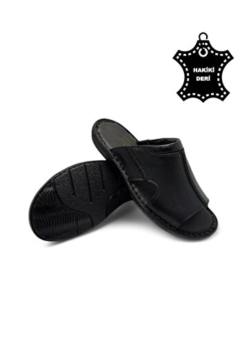 MAGIC SHOES Tamamen Hakiki Deri Ve Topuk Yastıklı Sistemli Ortopedik Erkek Terlik