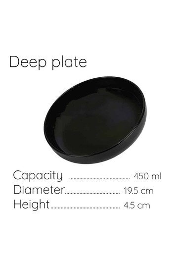 Cesiro Deep plate 19.5 cm Glossy Black