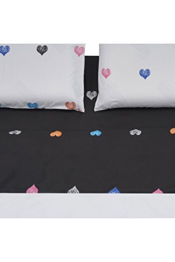 vanora Microfiber King size Bed set Hearts