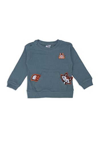 Bebelop Baby Boy Fox Embroidered Report Pocket 2-Piece Top and Bottom Set