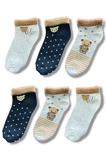 Line Smart 6 Pack Women's Patterned Soft Quality Booties Socks