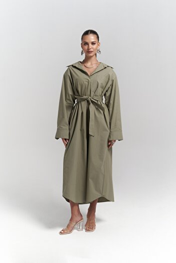 Mai Belsay Trench Coat Khaki Dress