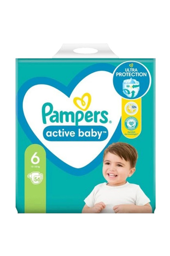 Pampers ACTIVE BABY GIANT PACHET NR6 15/13-18KG 56BUC