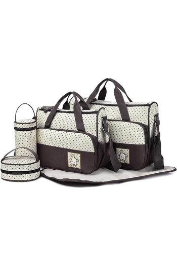 erorex 5Pcs Totes Infant Nappy Changing Multifunction Diaper Messenger Hospital Maternity Polyester Bag Set