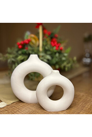 TEMA HOME Βάζο Δαχτυλίδι Μεγάλο & Μικρό Σετ των δύο (19X14 ΚΑΙ 14X11 CM)