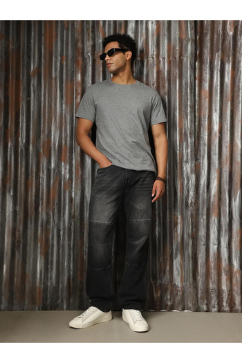 High Star By Styli Mid Rise Regular Fit Faded Jeans