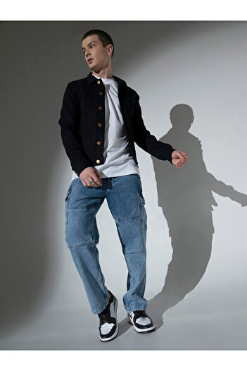 Hubberholme By Styli Mid Rise Regular Fit Jeans with Cargo Pockets