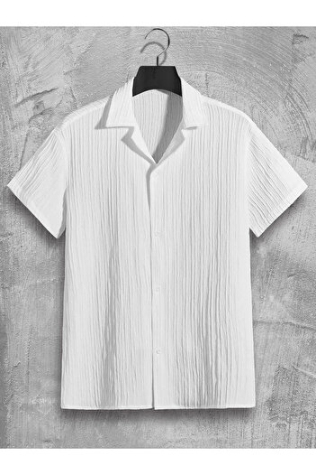 Take Two By Styli Texture Short Sleeve Buttoned Shirt