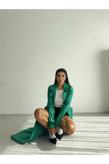 Modayakamoz Quilted Leather Trench - Green