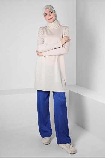 Alvina THROAT COLLAR STRICK TUNIC 44006