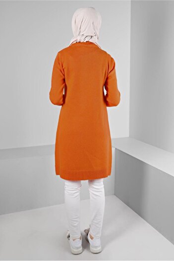 Alvina Turtleneck Knitwear Tunic - Pompom Detailed, Model 43182