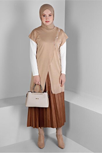 Alvina PLEATED FUNNY LEATHER SKIRT 60348