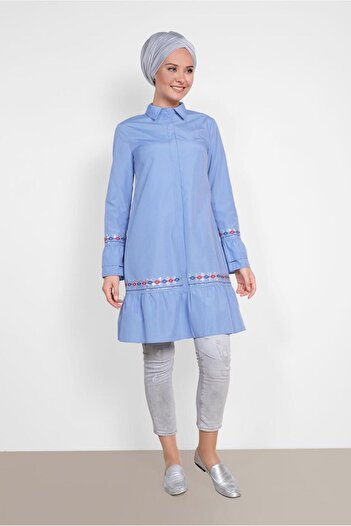 Alvina Square Patterned Embroidered Tunic 4368