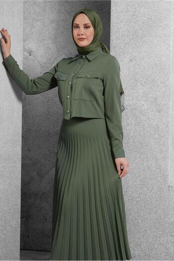 Alvina 45170 Model Pleated Skirt Set