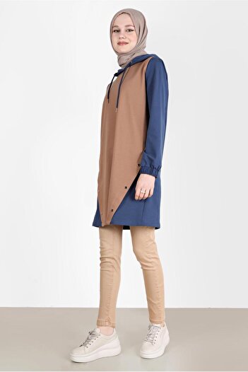 Alvina Hooded and Snap Detailed Tracksuit Tunic - 42346
