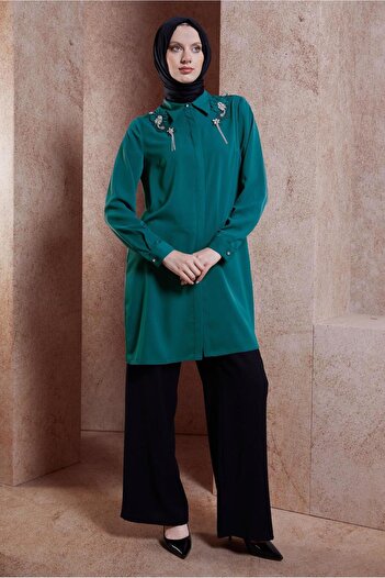 Alvina Hijab Tunic - Stone Detailed, Model 44667