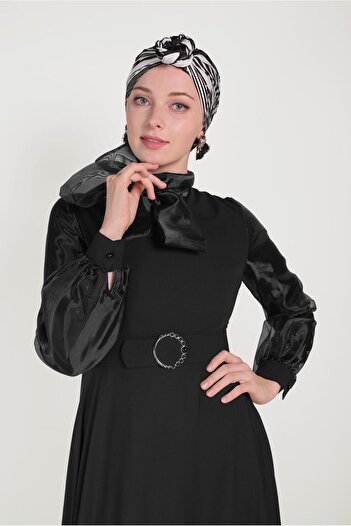 Alvina Neck Tie Towel Detailed Dress 40459