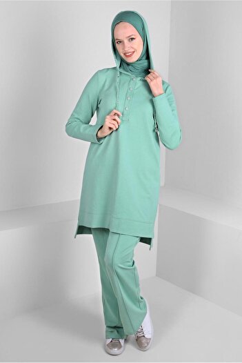 Alvina Double Tracksuit Set with Hooded Chain Detail 43596