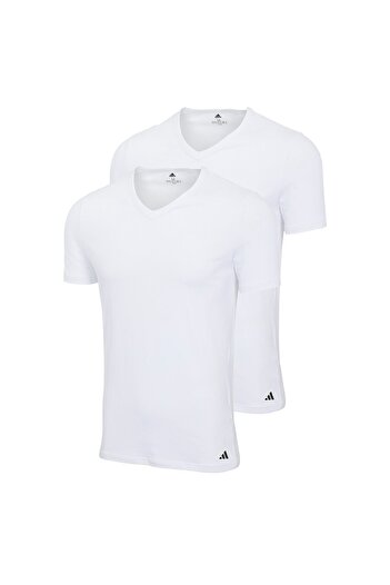 adidas Herren T-Shirts, 2er-Pack - V-Neck Shirt Active Flex Cotton, einfarbig