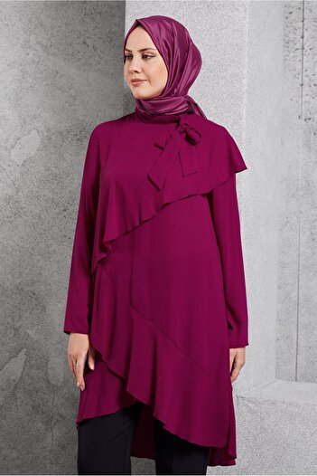 Alvina Neck Tie Asymetric Tunic 40447
