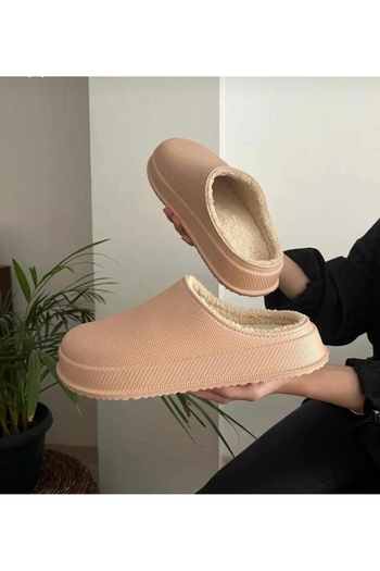 Sonimix Warm Lightweight Sole Home Office Slippers with Fur Inside