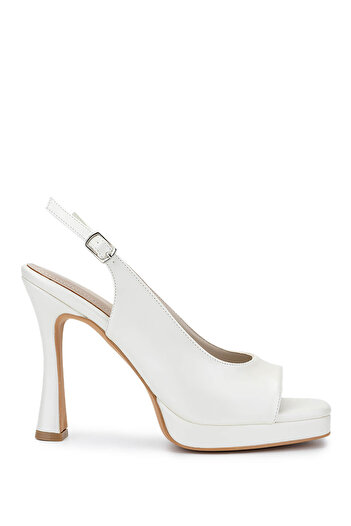 Tamer Tanca Women's Vegan White Mother of Pearl Heeled Shoes