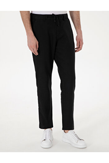 Pierre Cardin Siyah Carrot Fit %100 Keten Kanvas Pantolon 50301811-VR046