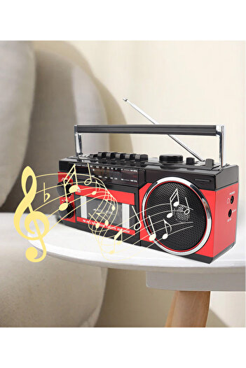 ErginGroup Recorder Müzik Seti Fm Radyo USB Mp3 Player Kablosuz Hoparlör Bluetooth Retro Teyp Kaset Çalar