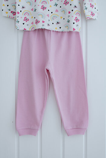 Lilabio %100 Pamuk Kelebekli Bebek Çocuk Pijama Takımı