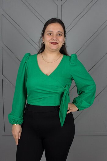 Truva XXL Large Size Front Tie Blouse