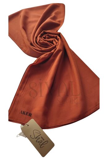Aker 961 Model Brick Color Plain Cotane Shawl