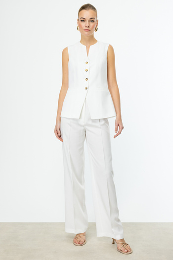 Ekol Wide Leg Trousers with Elastic Back