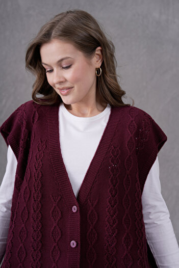 Lamierra Knitwear Super Battal Large Size Knitwear Wool Vest