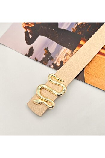 MODAM HİFA Χρυσή γυναικεία ζώνη και στοιχεία - Snake Buckle - Παπούτσια Gx9688