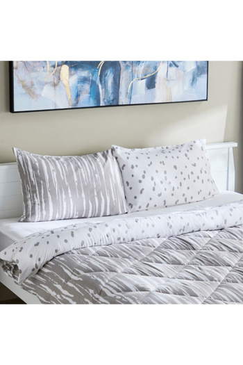 Home Box Madrid Glint 3-Piece Microfiber Reversible King Comforter Set - 220x240 cm