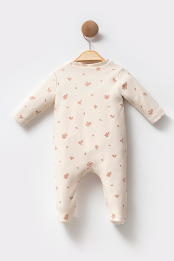 Cassiope Organic Cotton Booties Long Sleeve Side Tie Soft Touch Baby Girl Jumpsuit