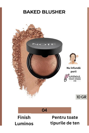 NOTE Baked Blusher Fard de Obraj Copt Iluminator 04 Deeply Bronze