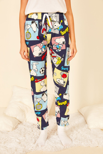 EYYE Pantaloni de pijama de damă cu imprimeu din bumbac colorați