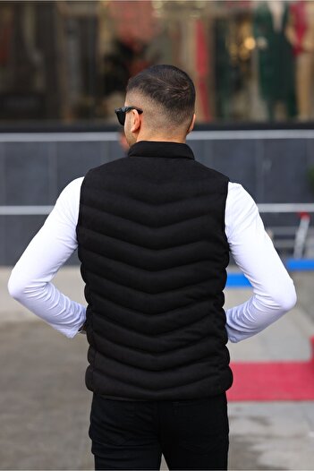 MODA FAVALLİ Ανδρικό φουσκωτό σουέτ γιλέκο New Season