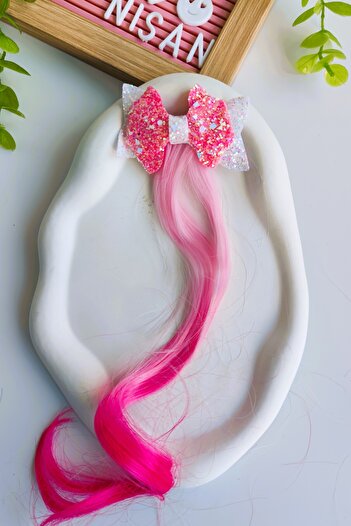 Nisankids Girl's Glittery Shiny Bow Ribbon Useful Hairpiece (1 Piece)