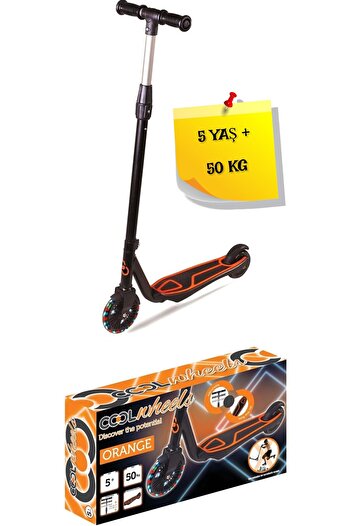 TOYFEST 2 Wheel Lighted Scooter Orange - 5 Years +