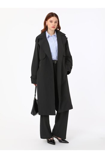 Refka Black Refka Casual Trench Coat