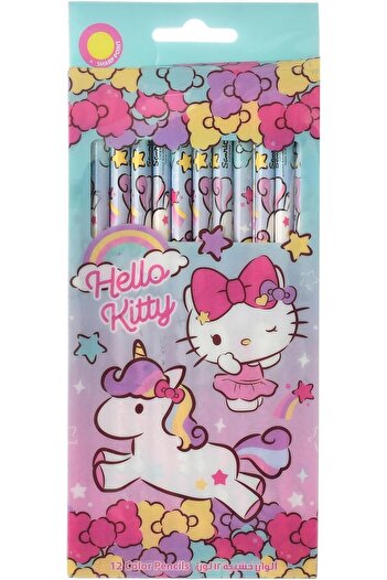 Rainbow Max HELLO KITTY Colored Pencils,12 Count Presharpened Color Pencil, Color Pencils for School Art Project
