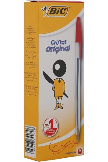 Bic Ballpoint Pen 10-Pieces, Red