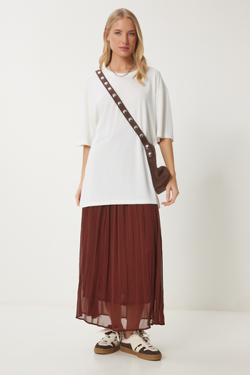 Happiness İstanbul Dámské tričko Bone Oversize Basic Modal UB00323