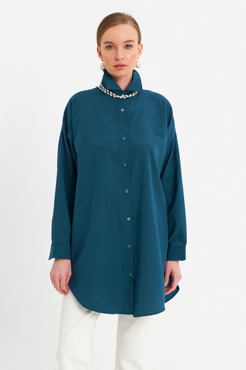 Cool & Modest Women's Petrol Tunic Shirt (Mzer428)